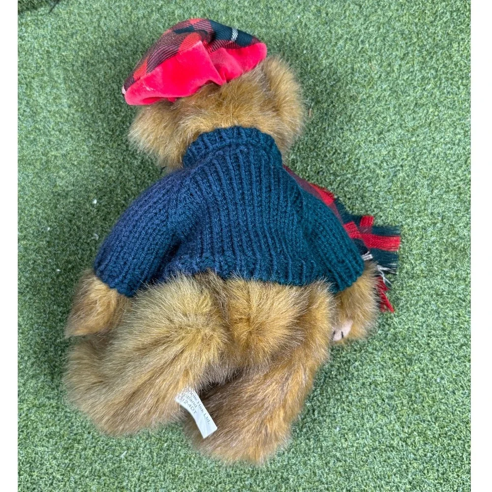 Vintage Ronnie Hek Scotland Teddy Bear Plush Tartan Hat Scarf Sweater 12in‎